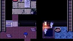 Natsuki's exhibitionist peeing wets her pussy in hentai game