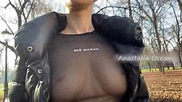Beauty Flashes Big Boobs In Public Park!