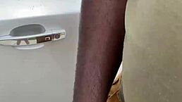 The blonde engages in an intimate moment with clothes ripped.