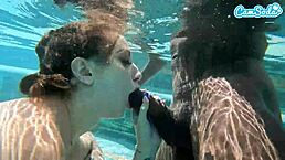 that hot teen amateur is getting slammed by big black cock underwater