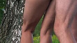 Public anal pounding with a perfect-bodied slut