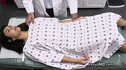 doctor examines latina patient closely during hospital visit