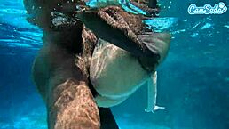 that hot teen amateur is getting slammed by big black cock underwater