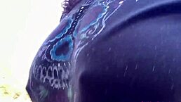 man, bouncing big tits and pissing pussy in dirty sneakers