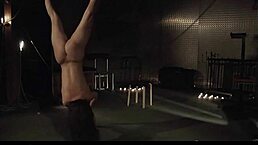 Ballgagged Bondage Teen in Leather Takes Harsh Punishment Fuck