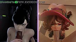 Yo, check Kiriko battling D-Va in wild hentai action. Pure anime heat!