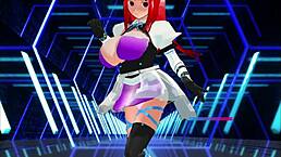 girl hero faces monster lord in wild scene