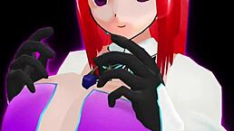 girl hero faces monster lord in wild scene