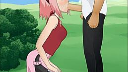 does sakura haruno deepthroat in naruto hentai super blowjob?