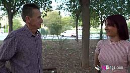 Valeria vs old man, just check his bulge and you'll want to fuck him right away?