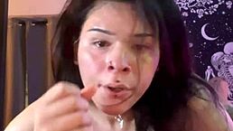 Watch me gag on big cock with sloppy deepthroat