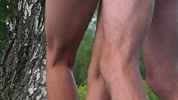 Public anal pounding with a perfect-bodied slut