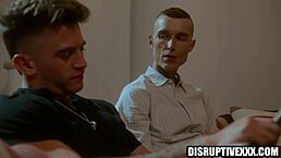 Spying Gay Sex with Stepbrother's Boyfriend in Raw Action