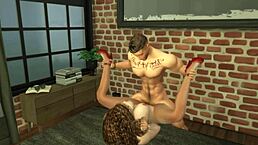 Wow, Sims 4 hunky muscle fuckboy bangs horny slut all night!