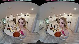 i'm vrhush with hot petite blonde ailee anne riding in kitchen pov