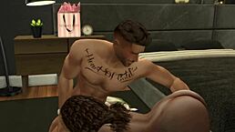 Wow, Sims 4 hunky muscle fuckboy bangs horny slut all night!