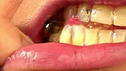 close-up mouth vore: fifi foxx devours gummy bears in a fetish twist