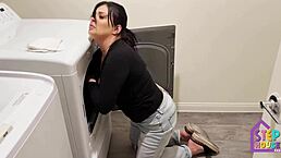 Hot Stepmom London Rose Stuck in Washer - What Happens Next?