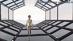 fallout 4 showcases a cute brunette in fashion number 204, navigating the anime game