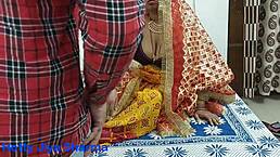 After breaking the fast on Karva Chauth, husband and wife have rough chudai with monster cock.