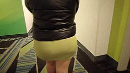Naughty Latina in Thong Sucks Deep in Public Hotel Trolling. Almost caught flashing her big ass!