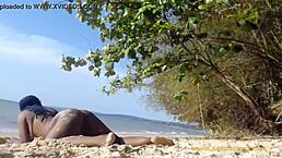 butt naked teen twerks wild on public beach