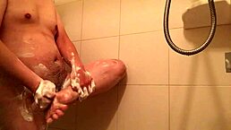 Matt Maks shows self-washing in the shower for his first episode