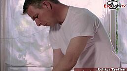 skinny german blonde teen seduced during oily massage