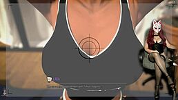 sexy cosplayer lara croft bathing in see-through outfit