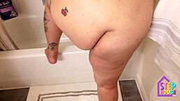 naughty bbw stepmom disciplines stepson with curvy body and big tits