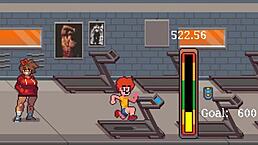 健身Hentai游戏：肌肉女孩健身后穿性感装口交