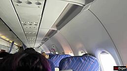 Skinny teen jerks off publicly on crowded plane