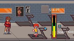 健身Hentai游戏：肌肉女孩健身后穿性感装口交