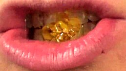 close-up mouth vore: fifi foxx devours gummy bears in a fetish twist