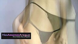 Real 18-year-old Venezuelan Colombian teen masturbates small tits and big ass on webcam.