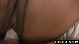 ebony beauty michelle black gets screwed hard by a monster cock in interracial action