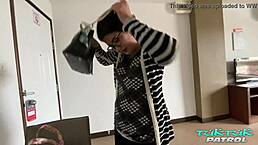 plump asian with big booty takes massive cock