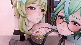 嘿，想跳进 Pinksama 在 Mondstadt 的狂野之夜吗？这3D hentai 女同集在干嘛？