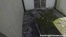 I fuck the glasses girl daily, her shaved pussy bent over for doggystyle and blowjob