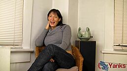 Yo, watch shy Angela James hump the counter to climax!