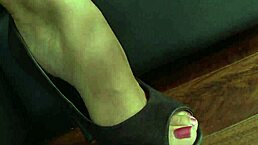 I adore her huge ass and feet fetish while she sucks my cock.