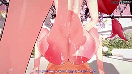 Yae Miko bangs naked in wild 3D fantasy from Genshin Impact.