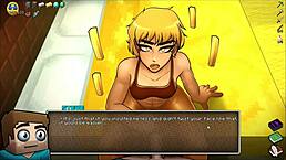 Hornycraft parody hentai game pornplay ep 45 femdom gets face covered with hot cum