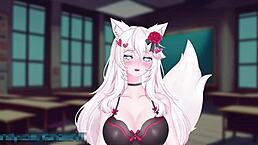 Vtuber Kanakovt teases with vibrator in public as naughty ASMR catgirl