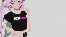 bratty anime girl gets dominated by big black cock in 3d cartoon