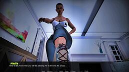 女同女王Alison在后宫路线第5部支配，性感装扮和可爱奶子掌控场面