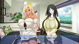 Akumeru harem route: dual step-sister titfuck with big tits 😈