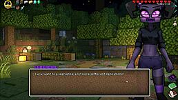 Hornycraft parody hentai game pornplay ep 45 femdom gets face covered with hot cum