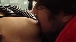 i was sucking the argentinian latina amateur's small tits at the outdoor atm machine