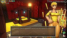 Hornycraft parody hentai game pornplay ep 45 femdom gets face covered with hot cum